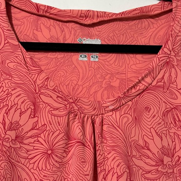 Columbia Titanium women's size XL coral floral long sleeve pullover - Picture 2 of 9